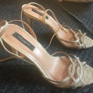 Ann Taylor Sienna Snakeskin Heels